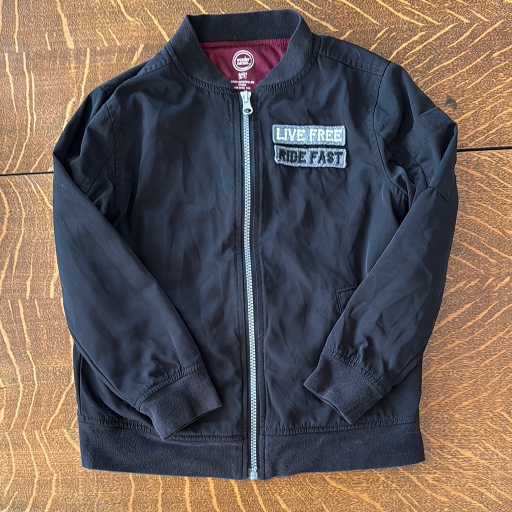 Black Bomber Jacket with Patches